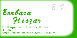 barbara fliszar business card